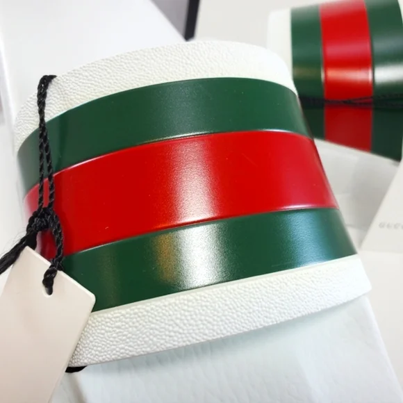 NWT$400 GUCCI Signature Pursuit 72 Stripe Slip-on Slide Sandals Sz 10G (10.5) - Picture 15 of 16